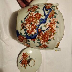 Vintage Porcelain Japanese Teapot with Floral Design